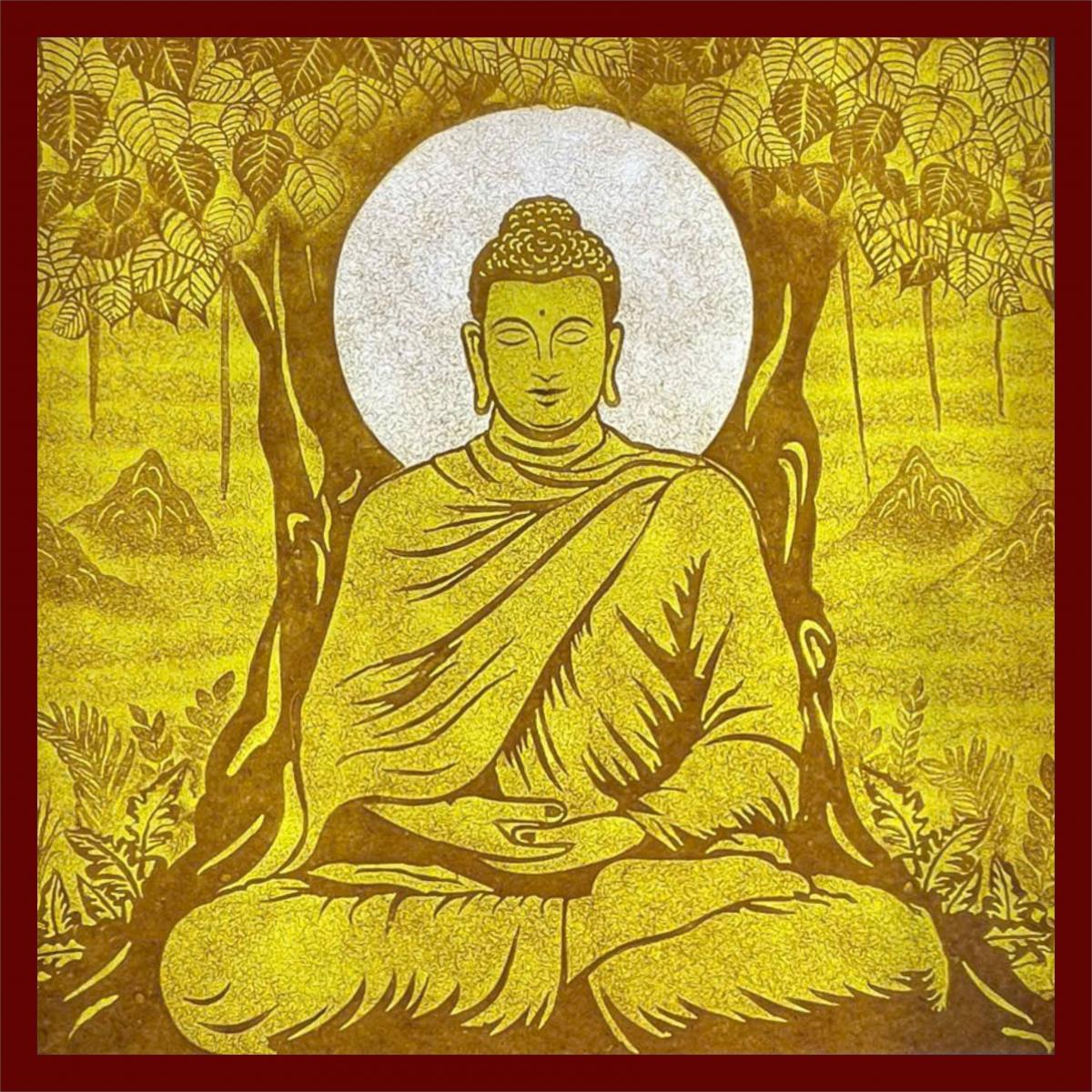 tranh trúc chỉ phật thích ca